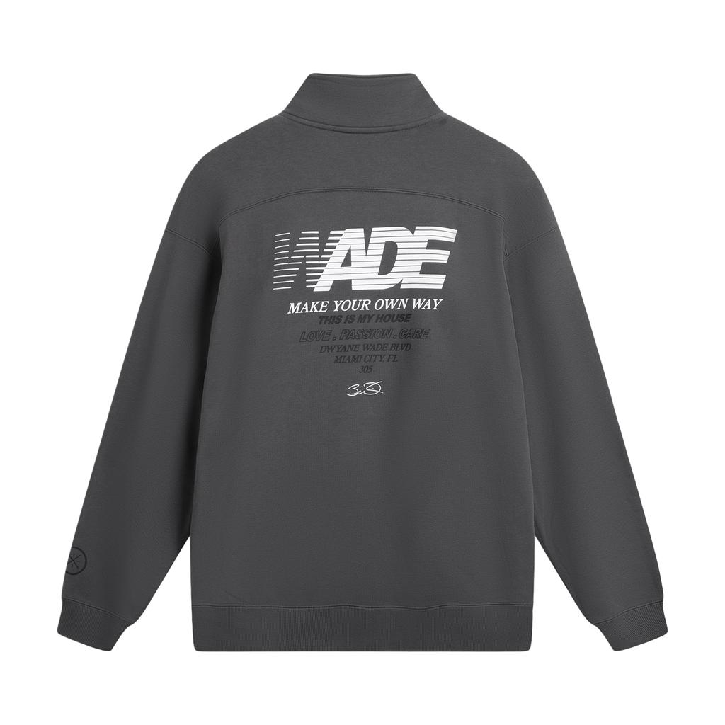 Li-Ning Худи на молнии серии Wade с воротником-стойкой, с принтом букв и узором, мужские худи AWDW017-1