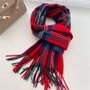 2024 Красный Классический Клетчатый Женский Шарф Имитация Кашемира Шаль Зимний Толстый Теплый Шейный Платок Фуляр Эшарп Палантин Дизайнерский Женский