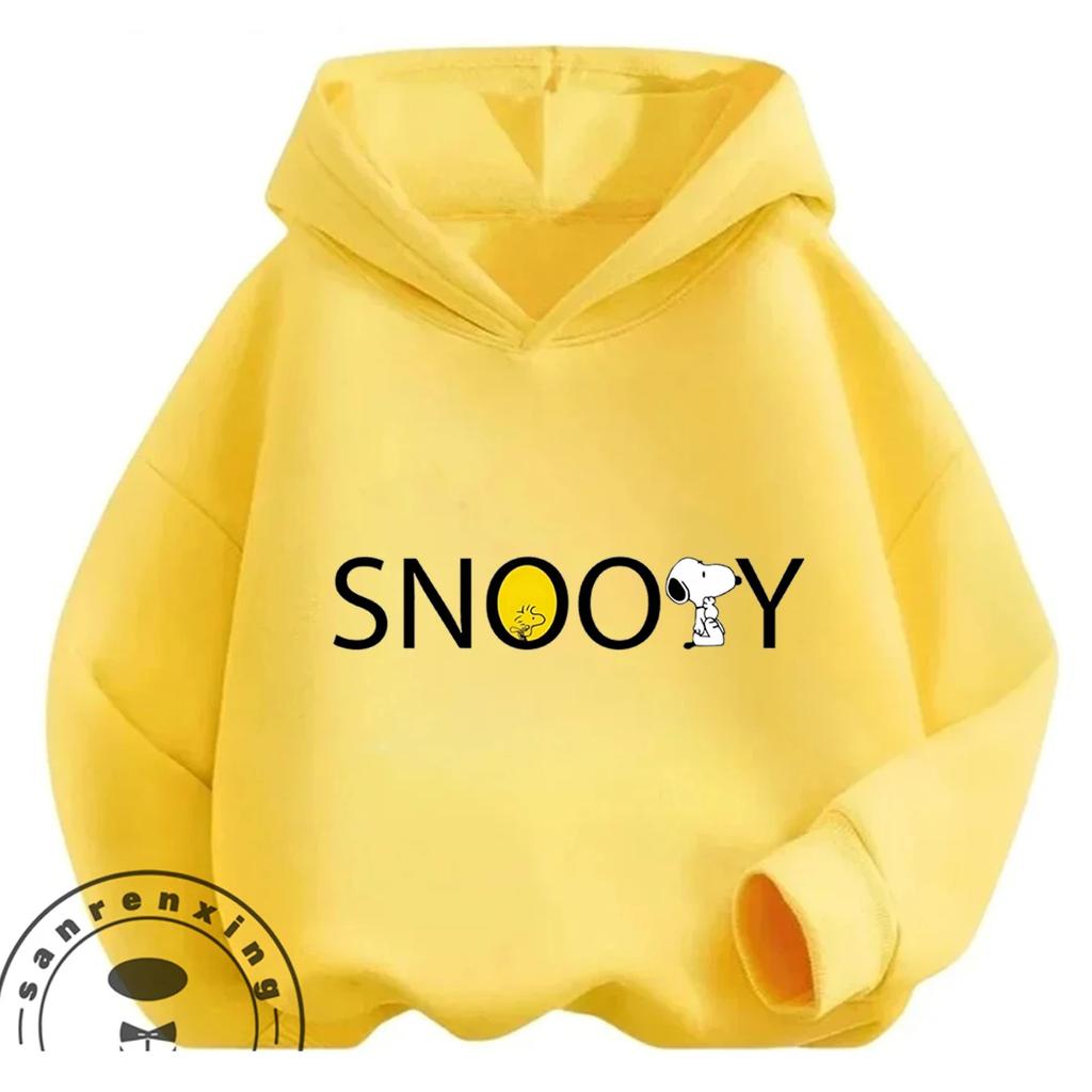 Trendy Casual Kids Hooded Sweatshirt Cute Cartoon Print Winter Street Fashion Shirt Snoopy Boys Girls 3 14