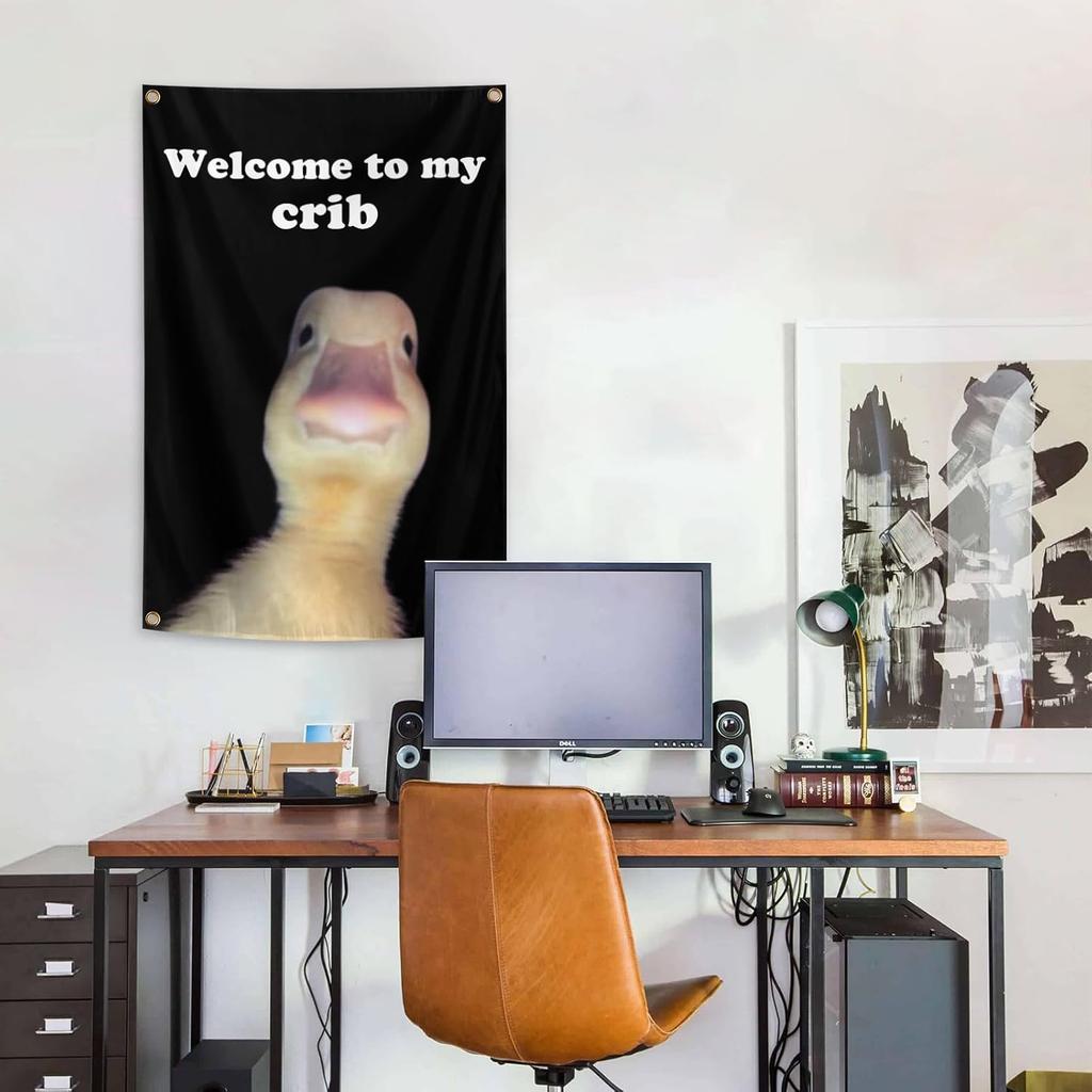 Welcome to My Crib Flag 2x3 Feet Fun Flags Suitable for Room Walls Tapestries University Dormitories Bedrooms Room Decorations Festivals Outdoor
