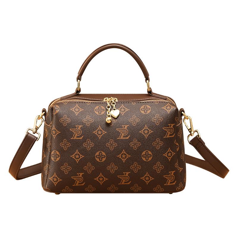 Ретро Легкая Роскошная Модная Сумка на Раннюю Весну для Женщин Модная Новая Нишевая Принтованная Сумка-Подушка Бостон Ручная Сумка Кроссбоди