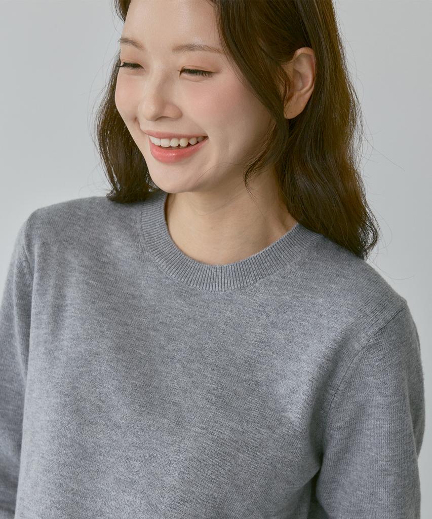 210EDIT Unisex Soft Knit Round Neck [Melan Grey]_Zz4Sw070