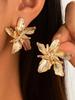 Модные Дополнительные Большие Серьги-подвески с цветами для женщин Металлические украшения Подарочные серьги