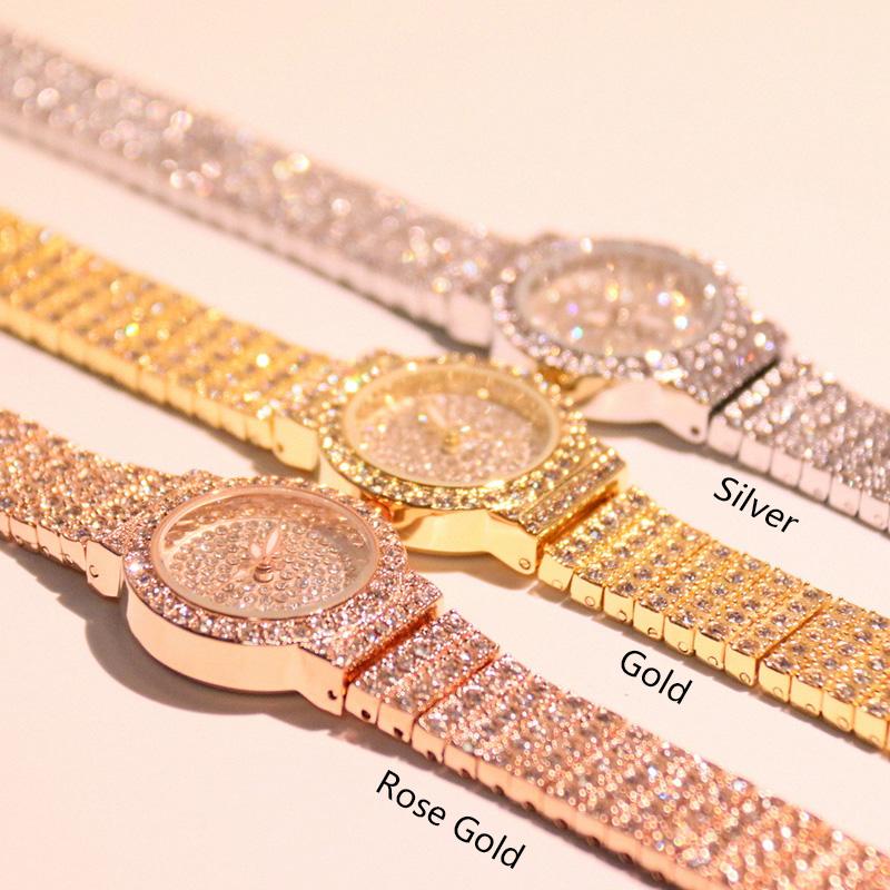 BEE SISTER BS Women Watch Famous Luxury Brands Diamond Ladies Wrist Watches Female Small Wristwatch Rose Gold Watch