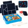 Large Capacity Bento Lunch Box Set with Leak-Proof Sealing Divided Fresh-Keeping Food Container with Fork Spoon for School Kids