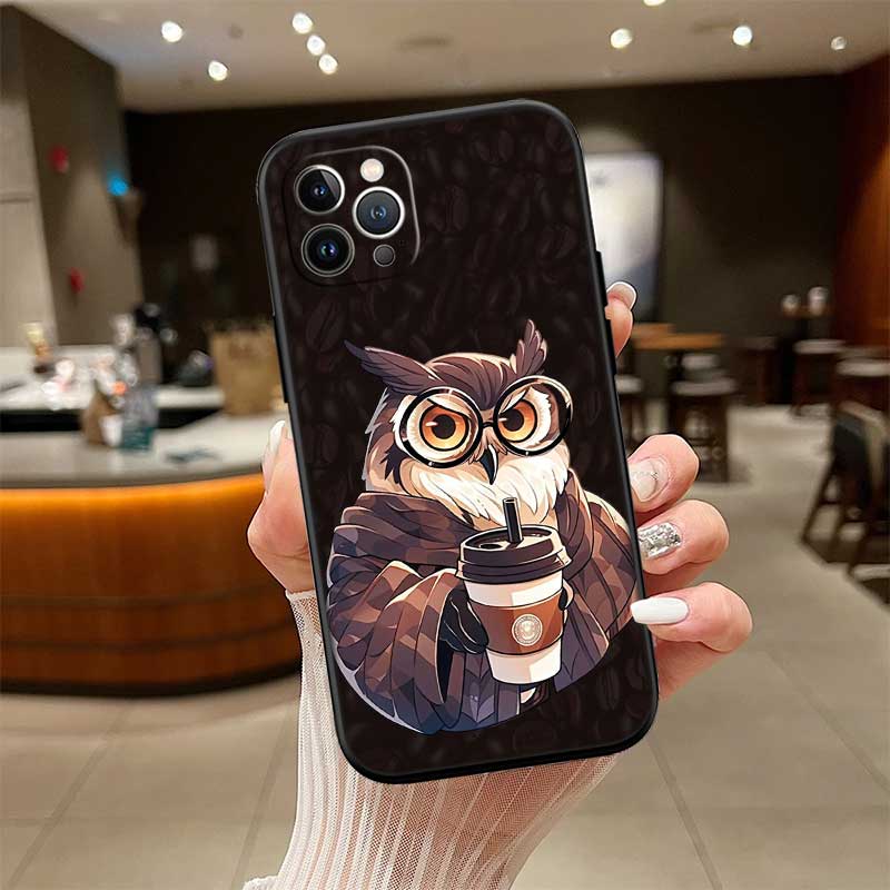 RE16 Cartoon Art Owl Shell Phone Case for Samsung Galaxy Note 10 20 S23 S24 S25 Ultra FE Plus Edge Lite A02S A35 A07 A17