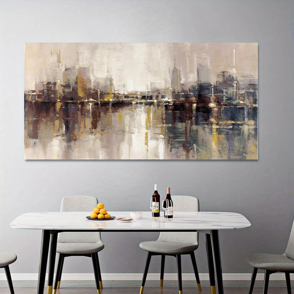 Абстрактное искусство на холсте Современный городской пейзаж для гостиной, спальни, Картина городского пейзажа, Настенное искусство на холсте