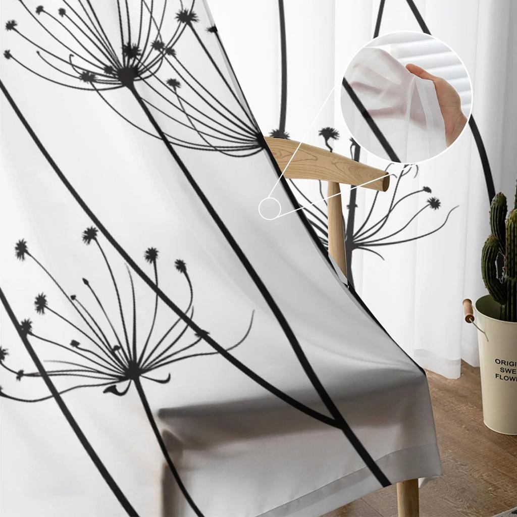 Прозрачные шторы с растительным дизайном, оконные шторы для гостиной, спальни, жалюзи, детская комната, домашний декор