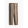 H M Regular Fit Twill Pants Grey Melange