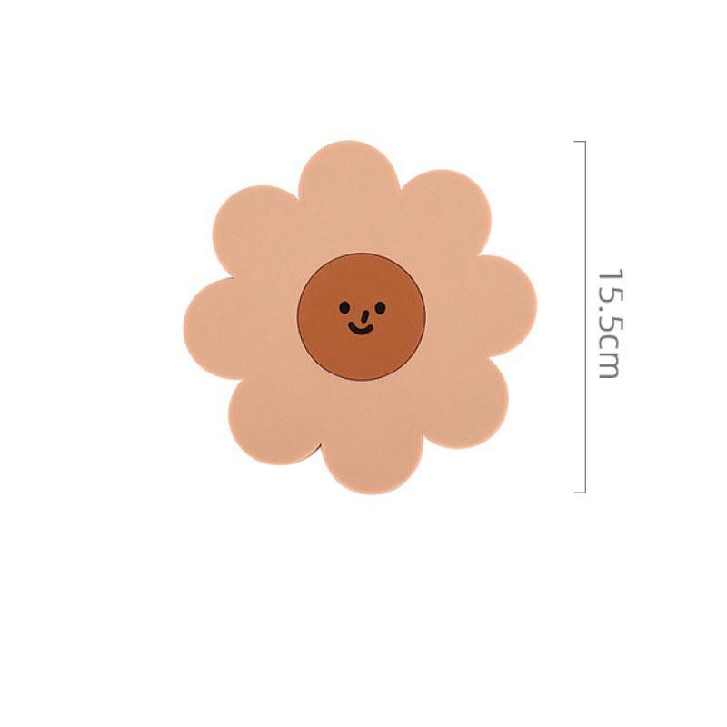 Sunflower Cute Placemat Coaster Anti-skidding and Heat-resistant Silicone Cup Pads Coffee Hot Pad Kitchen Home Tableware Set