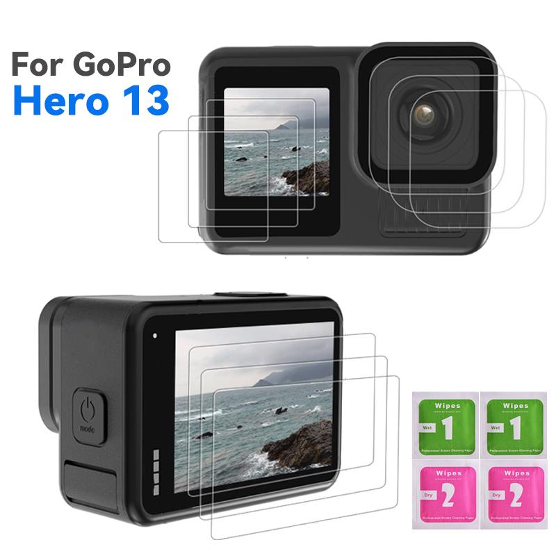 Закаленное Стекло Защитные Пленки для Объектива Камеры GoPro Hero 13 Black Пленки Защитные Стекло Твердость 9H Пленка Полного Покрытия
