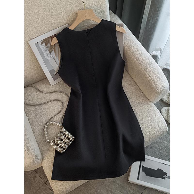 Лето Женский Пожилой Чувство Света Знакомый Стиль Элегантный Темперамент Тонкий Модный А-силуэт Жилет Без Рукавов Платья