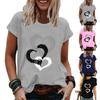 Футболка для девочек с круглым вырезом и короткими рукавами, устойчивая к царапинам, повседневный пуловер с забавным принтом в виде сердца, уличная одежда