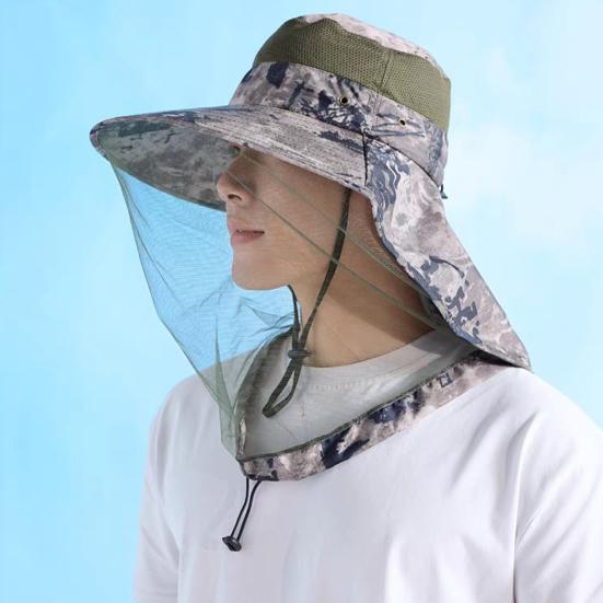 Mosquito Hat Sun with Neck Flap Net Bucket Hat for Outdoor