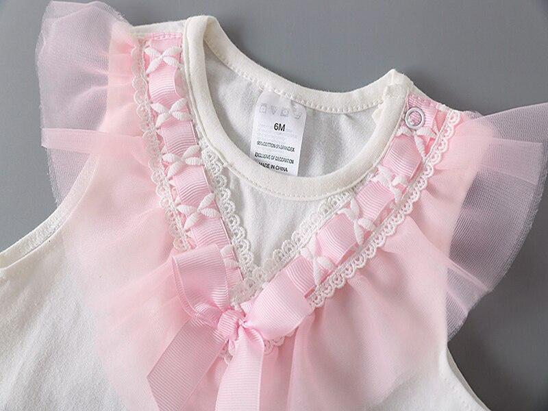 Летние кружевные боди для новорожденных девочек, белый хлопковый комбинезон без рукавов, комбинезон, одежда