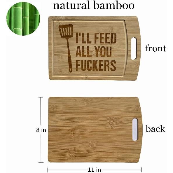 Funny, Cutting Boards, Charcuterie Board, Chopping Board, Personalized Cutting Boards, Laser Engraved, Bamboo Board, New Pattern (A-11" x 8")