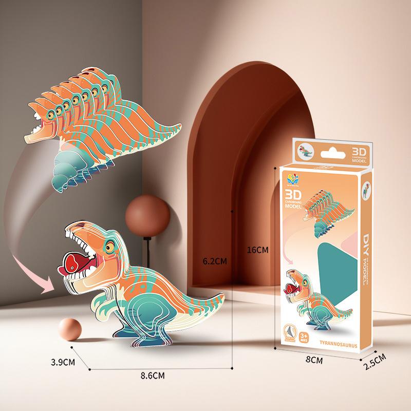 Мультяшный 3D Бумажный Трехмерный Пазл Игрушка Детский Мир Животных Детский Сад Ручной Работы Образовательный DIY Модель Украшение