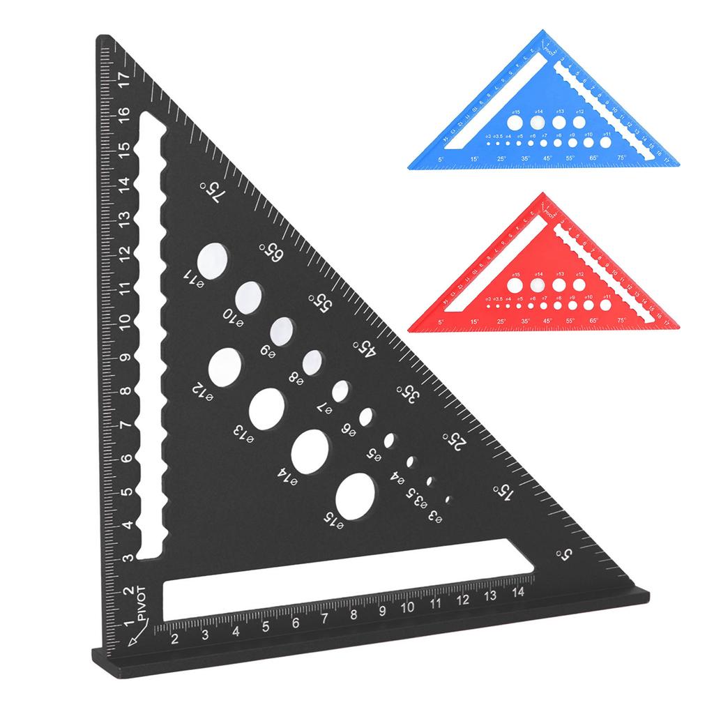 7-дюймовая треугольная линейка, метрический стропильный угольник, 90-градусная линейка, транспортир, алюминиевый сплав, деревообработка