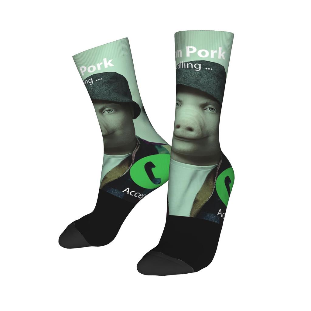 Мужские Женские Джон Порк Звонит Смешные Мем Аксессуары Носки Впитывающие Пот Носки Мода для Спортивной Одежды