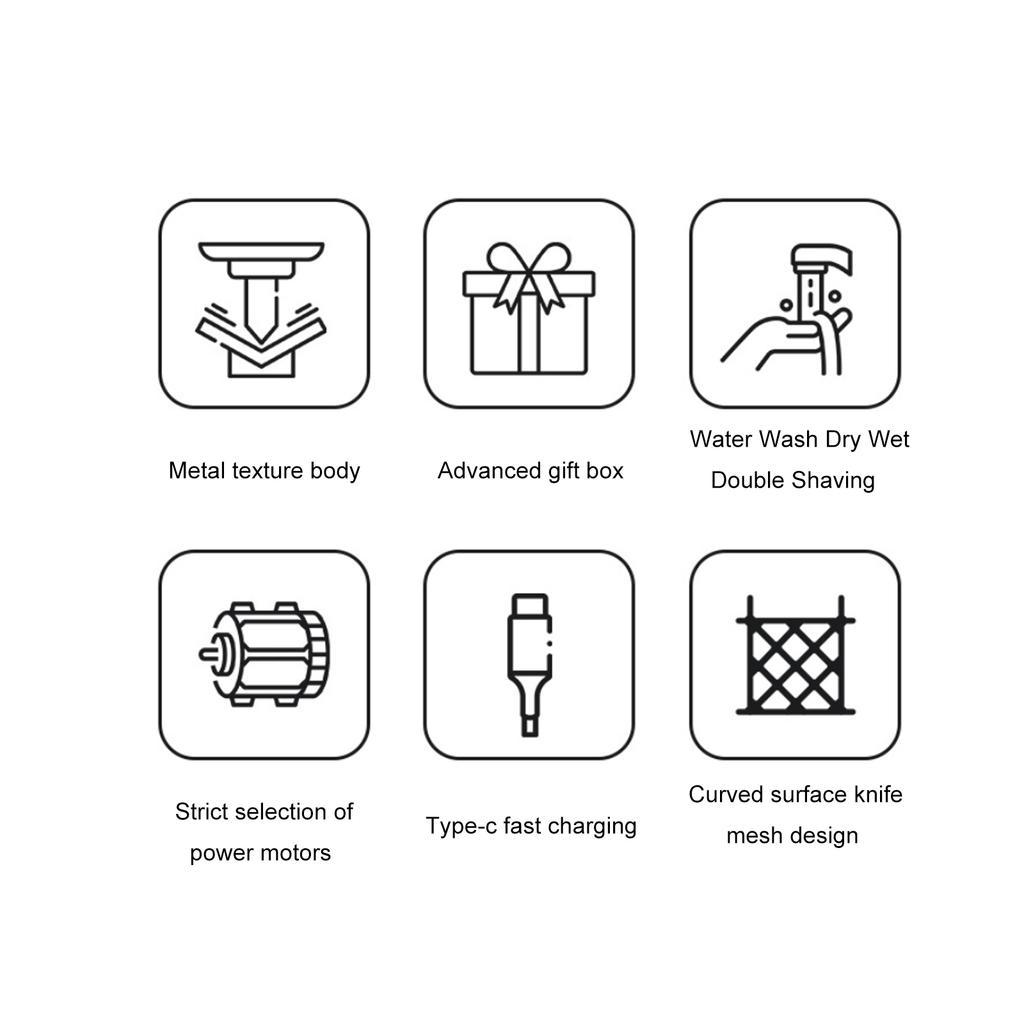 Portable Electric Shaver Men S Razor Double Blade Beard Trimmer Dual Ring Floating Blade Net Self Sharpening Stainless