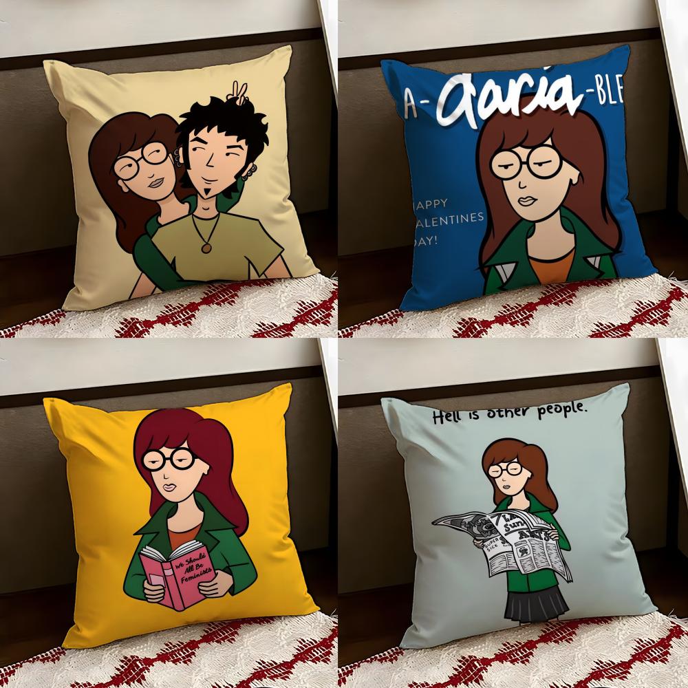 Cartoon DDaria Cushion Cover Reversible Soft Durable Pillow Cover Home Car MultiScene Use for Daily Comfort