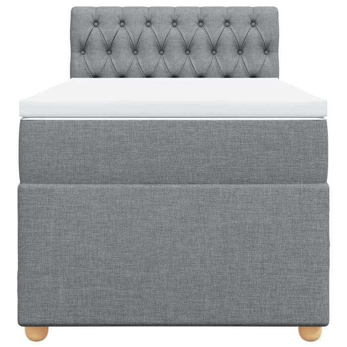 Maison Exclusive - Sommier à lattes de lit avec matelas Gris clair 100x200cm Tissu