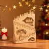 Nativity Advent Calendar Rustic Wooden Christmas Countdown Calendar Light-Up Tabletop Xmas Centerpiece for Cabinet Desk Shelf Mantel Decoration