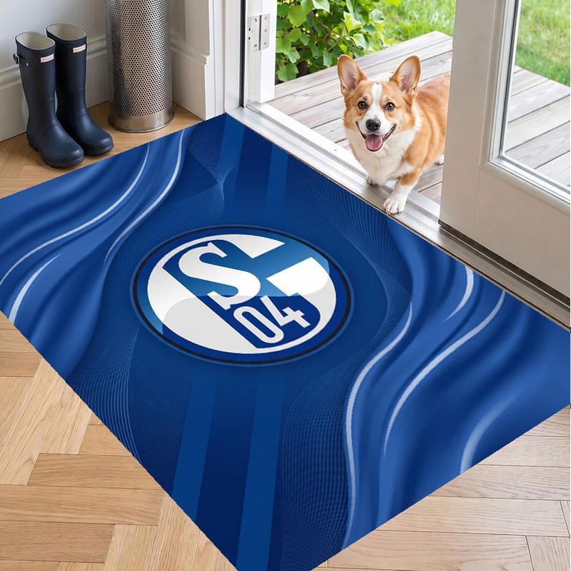 Soft Floor Carpet Schalke 04 Pattern Area Rug Decorative Mat For Home Room Decoration