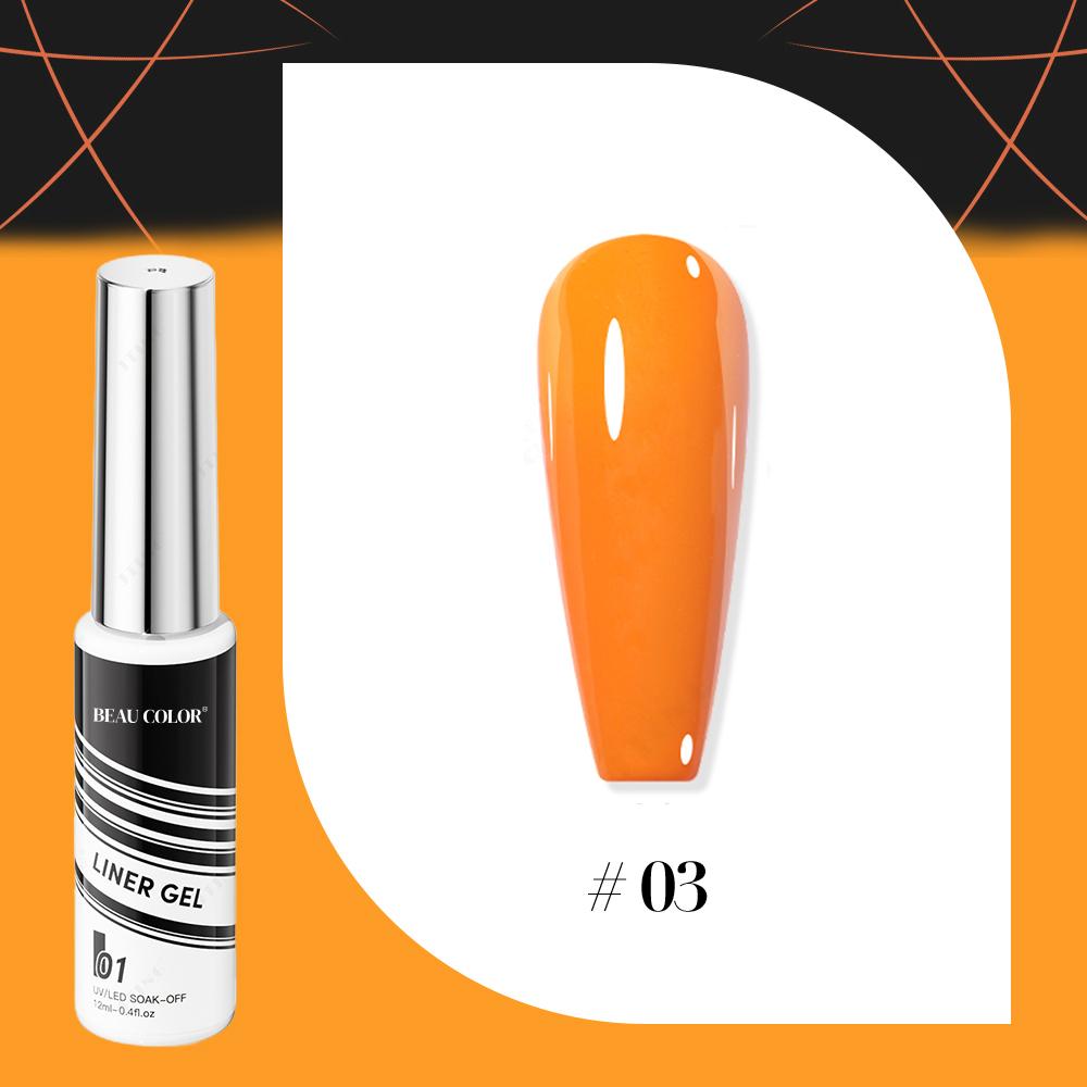 BEAU COLOR 1 шт 12 мл 16 цветов Painting Liner Gel Polish Collection Полуперманентный УФ/LED гель-лак для дизайна ногтей