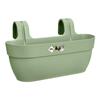 ELHO Vibia Campana Balcony Planter Easy Hanger L - 24.1 X 46 X H26.5 Cm - Pistachio Green - Recycled Plastic - With Water Reservoir
