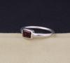 Solid 925 Sterling Silver Garnet gemstone Ring Minimalist Ring Handmade Boho Ring Stackable Ring