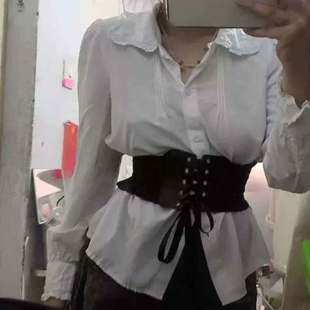 Polyester Elastic Pleated Cummerbunds Strap Rope Elastic High Wide Belt Girls