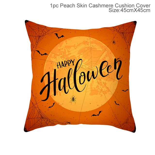 45x45cm Halloween Cushion Cover Pumpkin Bat Wizard Ghost Halloween Decor For Home Pillowcase Ornament Scary Halloween Party Gift