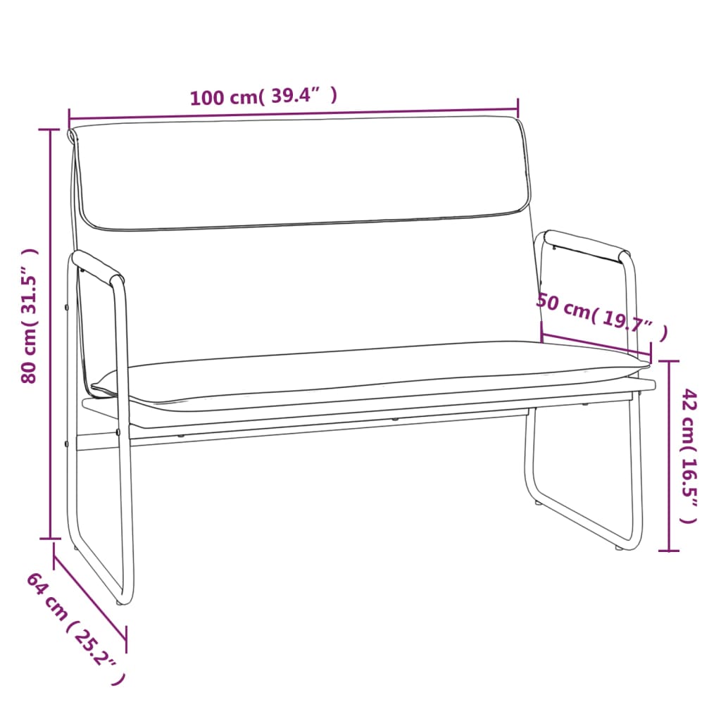 Bench Light Grey 100 x 64 x 80 cm Fabric