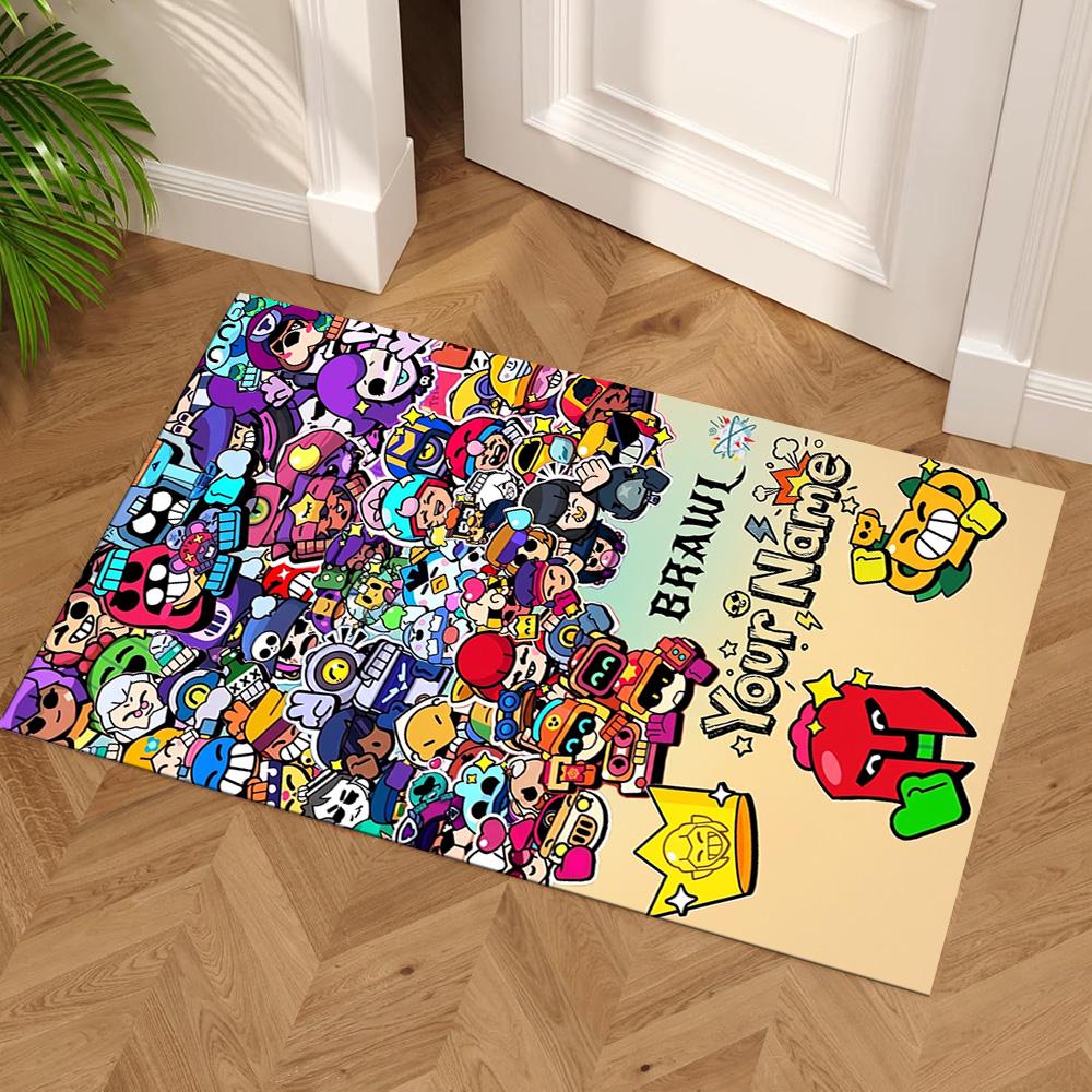 Supercell Customized Name Floor Mat Perfect for Hallway Living Rooms Entryway Kitchen Anti-slip Rug Decorate Offices Gift for Festivals