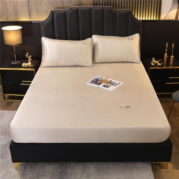 3 шт. шелковое постельное белье Роскошное детское двойное постельное белье размера «queen-size» комплект атласных простыней наволочки постельное белье плоские простыни