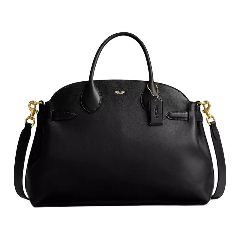 Coach Сумка-тоут Empire 40 с логотипом, на молнии, из фактурной кожи, на плечо, через плечо, большая, женская, черная