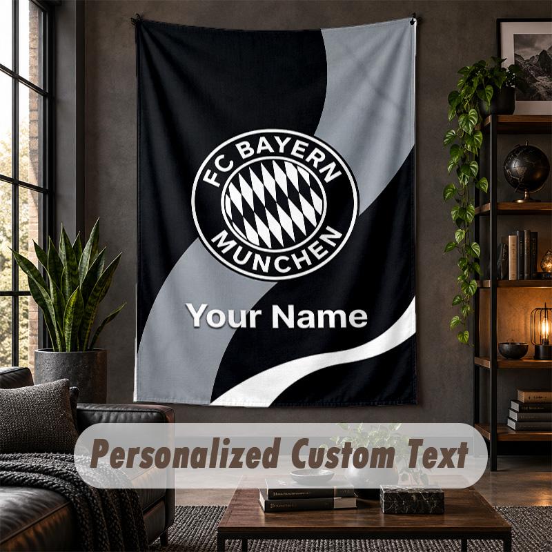 Personalized Wall Tapestry,Bayern Munich Custom Text, Soft Fabric Wall Art For Indoor Decoration