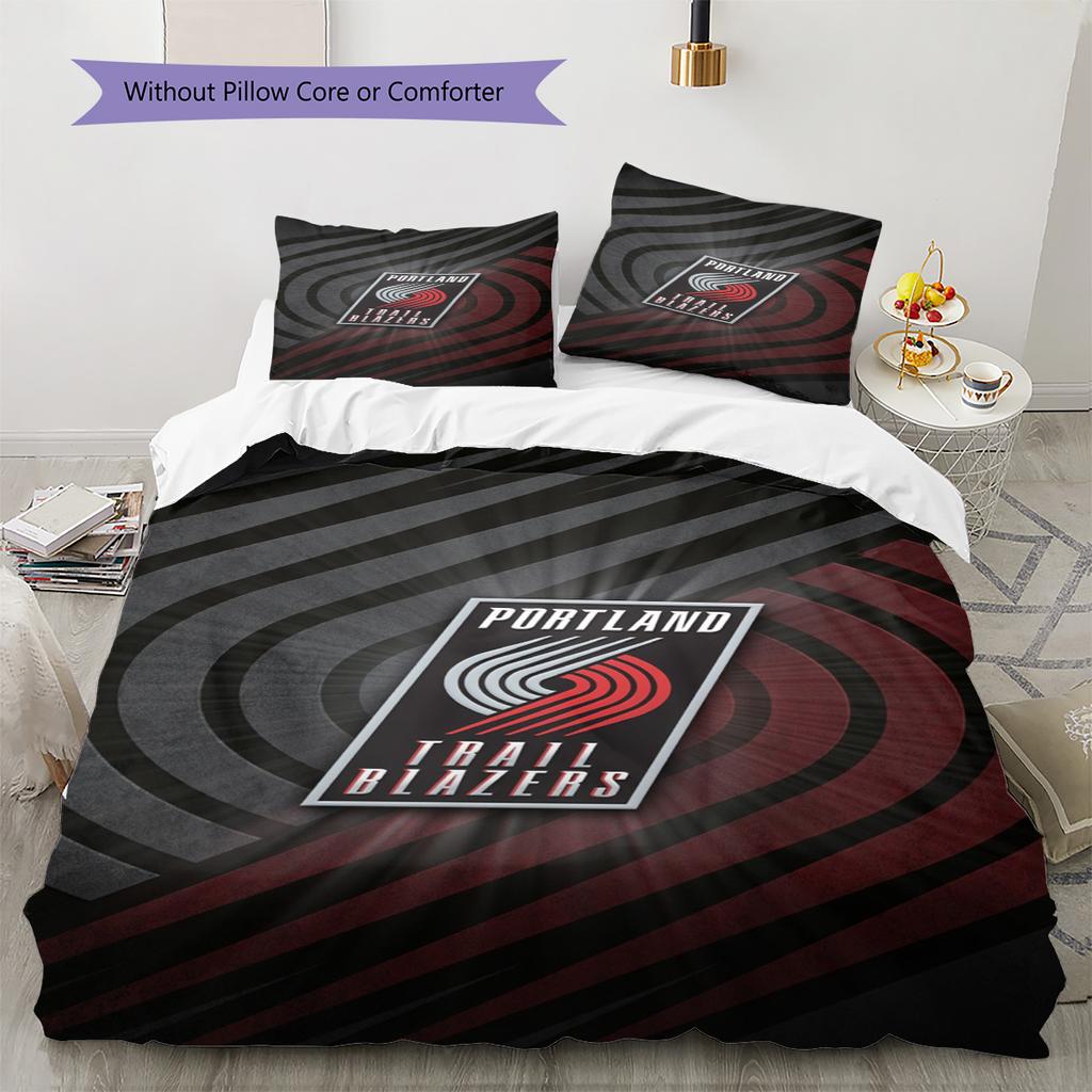 Portland Trailblazers Pattern Bedding Set Quilt Cover Pillowcase Home Decor Gift (1 * duvet cover + 2 * pillowcase, without core)