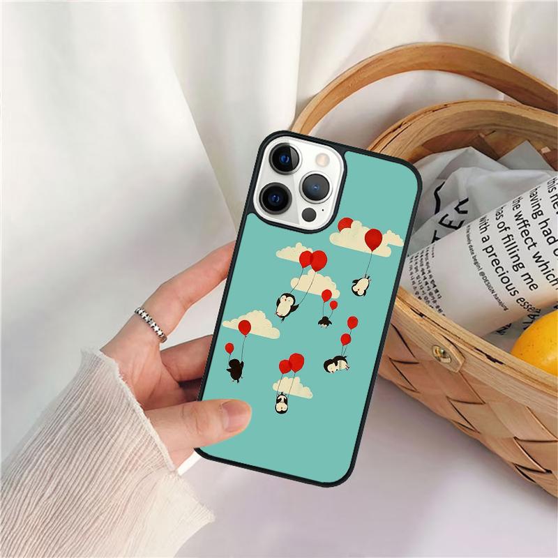 Cute Penguin Celular Mobile Smartphone Cases For iPhone 17 Air 16e 15 14 12 13 11 Pro MAX Plus Coque Fundas
