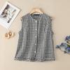 ZANZEA Women Casual Round Neck Summer Sleeveless Grid Tank Tops