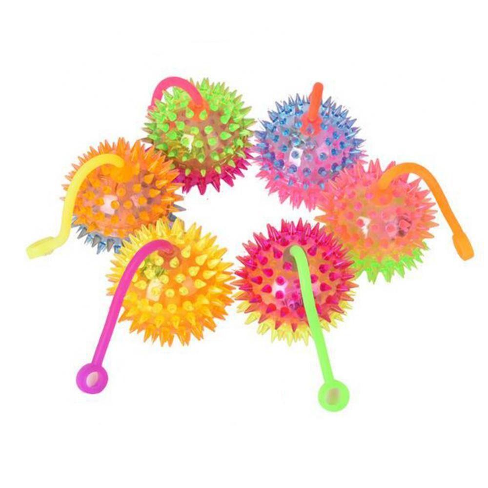 Decoration Glowing Hair Flash Ball Led Light Up Toy Glowing Elastic Ball Toy Elastic Glow Hair Ball