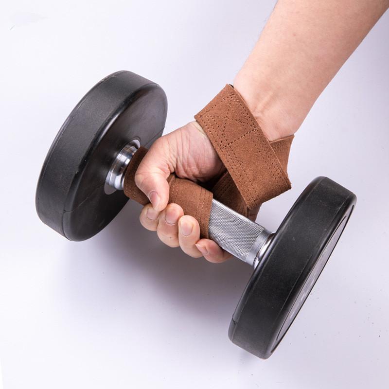 Leather Weight Lifting Wrist Straps Pull-ups Bands Fitness Bodybuilding Training Gym Lifting Straps with Non Slip 1 Pair of Weight Lifting Straps