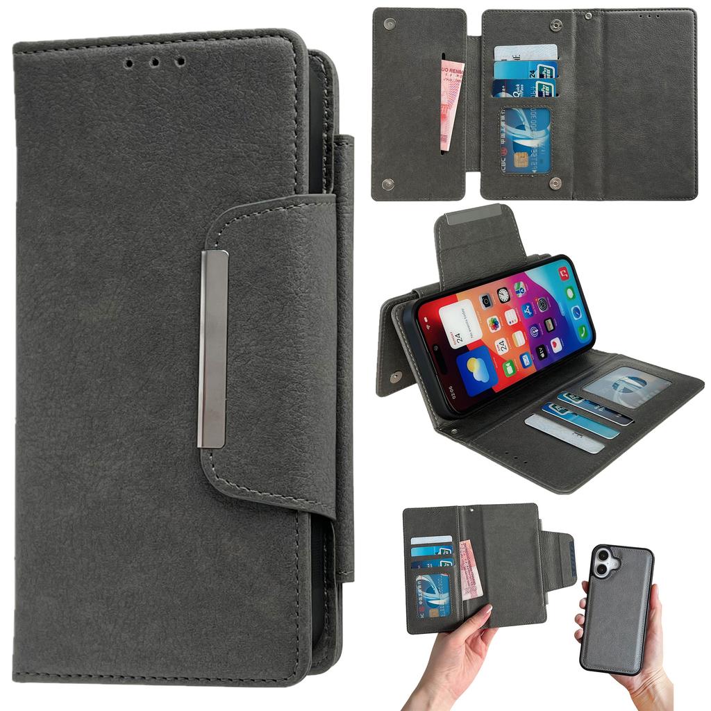 For iPhone 17 Case Detachable 2 in 1 Magnetic Closure PU Leather Wallet Phone Case