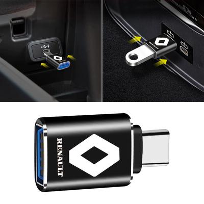 1 шт. Автомобильный зарядный адаптер Type-C к USB-конвертер Автомобильные аксессуары для Renault Dacia Megane 2 3 Duster Logan Clio 4 Laguna Sandero Scenic