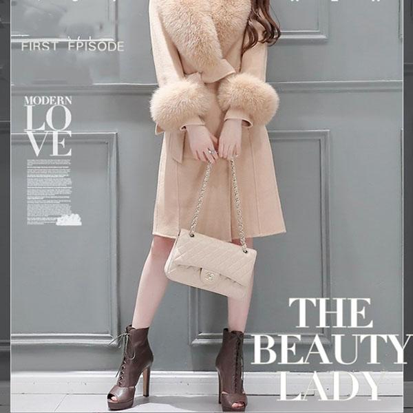 Модное и элегантное женское шерстяное пальто средней длины, зимнее облегающее съемное шерстяное пальто на шнуровке