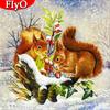 Алмазная картина Белка Снег, полная квадратная круглая дрель, вышивка крестиком, Алмазная вышивка, мозаика с животными, зимний подарок ручной работы