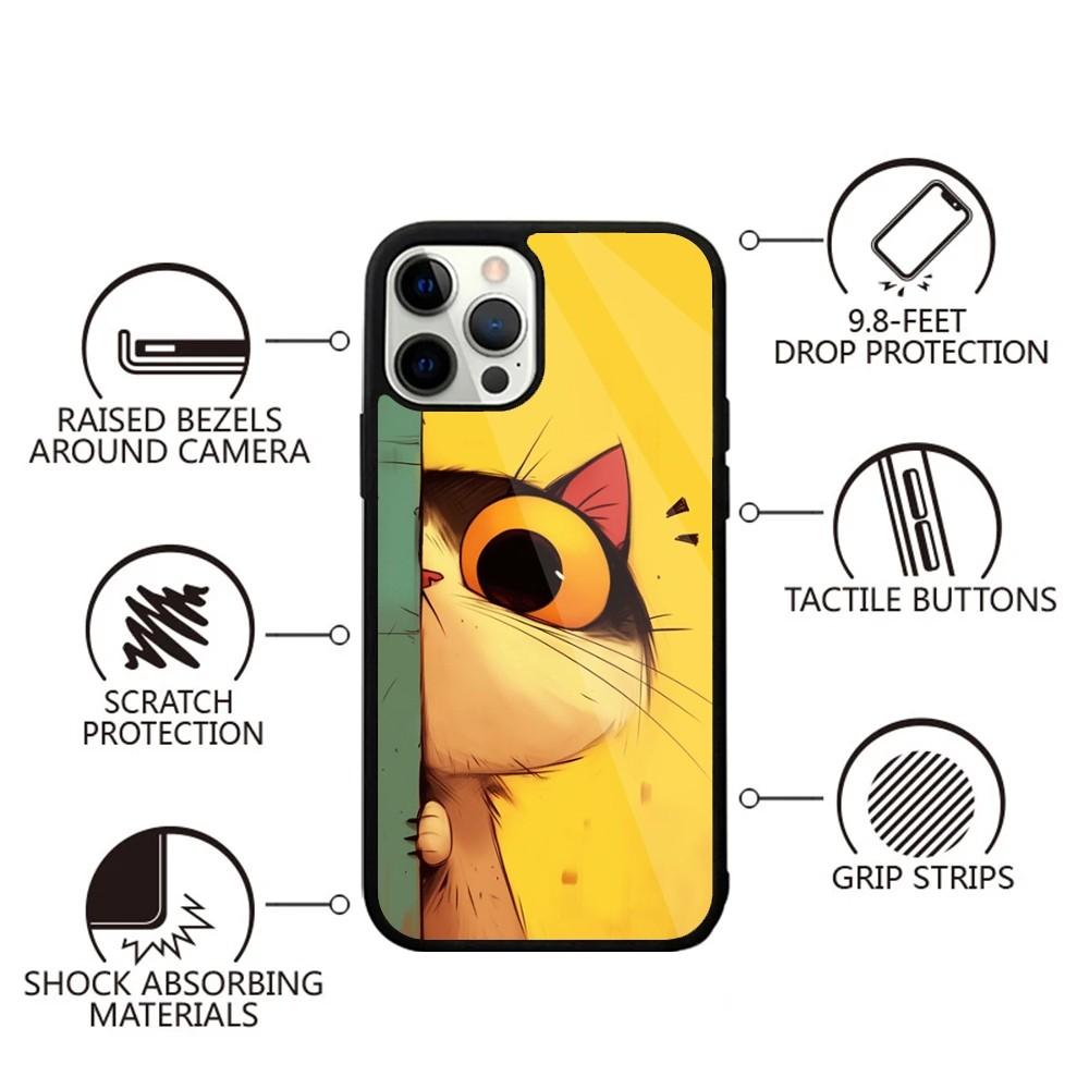 Cat Cute Funny Pet Phone Case For iPhone 16,15,14,13,12,11,Plus,Pro,Max,Mini Magsafe Magnetic Wireless Charging