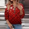 Women Casual Long Sleeve Basic Quarter Zipper Print Flowers Pullover Sweatshirts Casual Top Fall Clothes