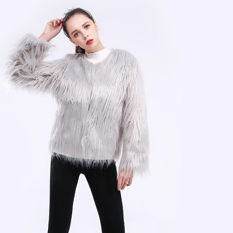 Women's Faux Fur Short Coat - Washable Wool, European & American Style